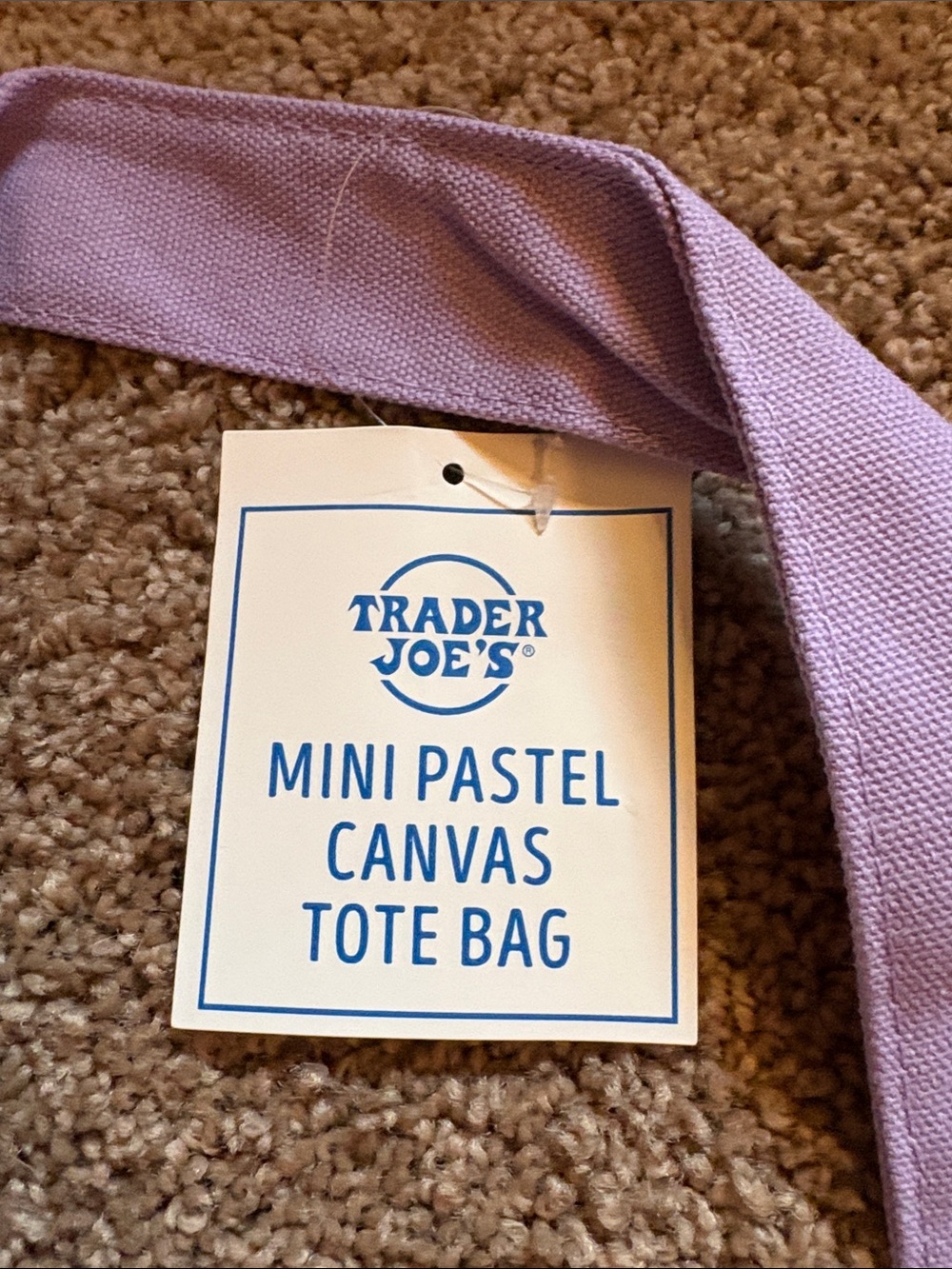 Trader Joe's Purple-Trim Mini Canvas Tote Bag - Picture 2 of 2